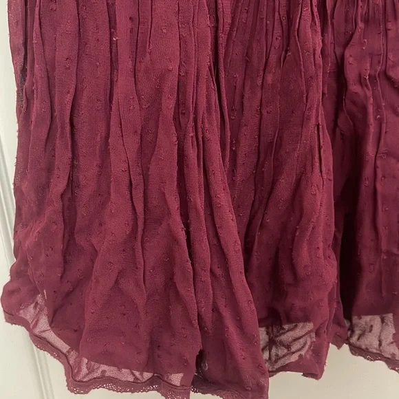 MISA Los Angeles Alin Mini Dress Size M Burgundy Swiss Dot Long Sleeves. - Picture 7 of 16